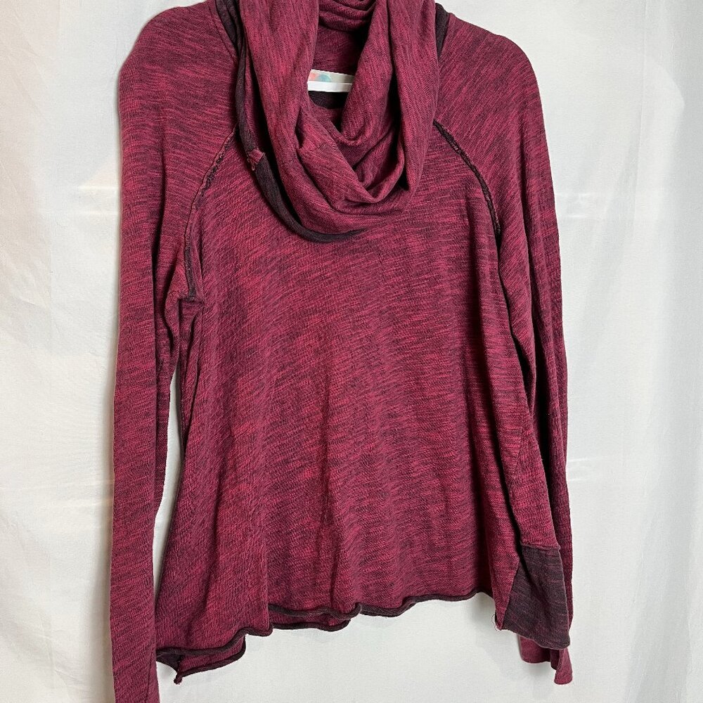 Women's FP Beach Two Body Long sleeve cowl neck pullover, Burgundy Size S